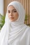 Premium Soft Chiffon Hijabs 3 White Set Lightweight Breathable Muslim Head Scarf Elegant Shawls - 2