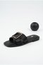 Women's Metal Buckle Flat Slippers, Blunt Toe, Comfortable Sole, Stylish Daily Summer Slippers, Sandals - 2