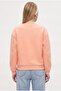 Women's New Cozy Fleece Basic Crew Neck Cotton Knitted Salmon Sweatshirt - 6