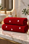 New Year's Gift Heart Embroidered 100% Cotton Gift Boxed Bath Towel Set (70X140 + 50X90 cm) Dowry & Gift Double Set - 2