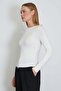 Double Zipper Crew Neck Slim Fit Blouse - 6