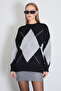Baklava Patterned Oversize Sweater - 2