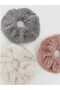 Mixed 3-Pack Plush Hair Clips - 8