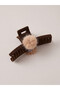 Mixed Velvet Textured Pompom Detailed Buckle Clasp - 6