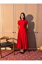 Half Sleeve Waist Drape Collar Scuba Dress with Accessories - 3