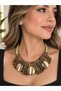 Handmade Special Design Necklace – Bohemian Luxurious and Showy Women's Statement Necklace with Gold Metal Weave Detail