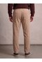 Men's Winter Waist-Tie Comfortable Fit Loose Beige Corduroy Trousers - 3