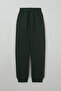 Boys' Sweatpants with Pockets and Snap Fastener Accessories, Ages 8-12, Khaki Green