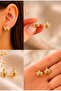 Sweet Bee Children's Earring |   Cute Bee Figured Gold Color Earrings - 2