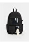 Women's Backpack with Black Teddy Bear Accessories - 5