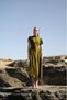 Half Sleeve Waist Drape Collar Scuba Dress with Accessories