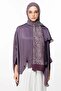 Henna Pattern Double Sided Shawl Purple-Grey