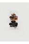 Mixed leopard print women's snap hair clip set - 2 piece - 6