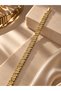 Vip Bella Gold Bracelet - Elegant Oval Shape with Zircon Stone Detail, Sparkling Design, Stylish and Modern - 4