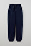 Boy's Sweatpants with Lace Accessories, Elastic Waist and Cuffs, 8-11 Years Old, Navy Blue