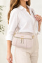 Women's Cream Medium Size Stylish Cross Shoulder Bag with Front Zipper Pocket and 4 Compartments - 2