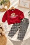Teddy Bear Best Printed Unisex Kids Set - Red - 3