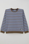 Boy's Sweatshirt with Striped Emblem Detail, Ages 4-10, Blue