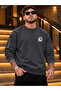 Men's Palm Logo Printed Crew Neck Casual Regular Fit Sweatshirt