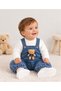 Denim Overalls Long Sleeve Top 2 Piece Set - 5