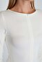 Double Zipper Crew Neck Slim Fit Blouse - 7