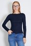 Double Zipper Crew Neck Slim Fit Blouse - 7