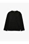 Long Sleeve Comfortable Fit Viscose Blend Half-Zip Sweatshirt
