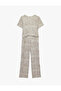 Leopard Patterned Short Sleeve Pajama Set