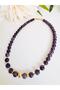 Amethyst 8 mm Natural Stone Necklace 45 cm - 2