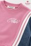 Girl's 2-Piece Tracksuit Set with Denim Detail – Sweatshirt and Pants with Stripe Detail, Ages 2-6 - 2