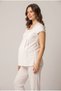 Women's Ecru Lace Maternity Pajama Set with Breastfeeding Detail - 2