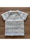 Seamless Hand Knitted 0-6 Months White Blue Tie-Dye Striped Baby Boy Vest - 2