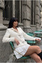 Women's New Season, White, Pocketed, Bow Stone Detailed Lined Jacket Coat - 2