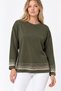 Women's Seasonal Merselized Knitwear Blouse with Sequin Detail on Sleeves and Skirt