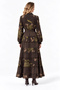 Patterned Cupra Silk Dress 40823 Coffee - 3