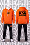 Kickboxing Printed Hooded Kangaroo Pocket Wide Fit 3 Thread Rastering Sweatpants Set