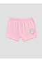 Ozmarka New Season White Printed Girls' Boxer Shorts 3-Piece Set - 2