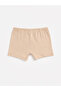 Özmarka New Season Ecru Printed Girls' Boxer Shorts 3-Piece Set - 6