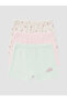 Özmarka New Season Ecru Printed Girls' Boxer Shorts 3-Piece Set - 7