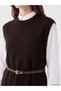 Vizyon New Season Brown Women's Knitwear Sweater with Belted Waist - 3