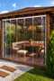 Transparent Waterproof Zippered Balcony Curtain 0.40 mm Pvc – Transparent Tarpaulin with Cornice – Camellia, Terrace and Winter Garden - 4