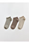 Alita City Brown Striped 3-Pack Women's Booties Socks with a Difference