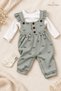 Baby Girl Set with Badili Bow Pattern, Suspender Salopet and Socks, 3-Piece Seasonal Set