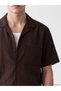 Vizyon New Season Brown Resort Collar Short Sleeve Men's Shirt - 3