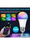 مصباح ذكي LED من SKY-TOUCH، قطعتان، يعمل بتقنية واي فاي وAlexa، تحكم عن بعد RGB، متعدد الألوان وقابل للتعتيم - 5