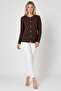 Women's Glitter Striped Mercerized Knitwear Cardigan - 2