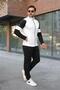 New Season Men's Tracksuit Set, White Printed - 2