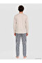 Ozmarka New Season Gray Regular Fit Plaid Men's Pajama Set - 4