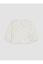 Vizyon New Season Ecru Bow Patterned Baby Girl T-Shirt