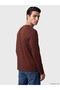 Vizyon New Season Brown Crew Neck Long Sleeve Men's T-Shirt - 3